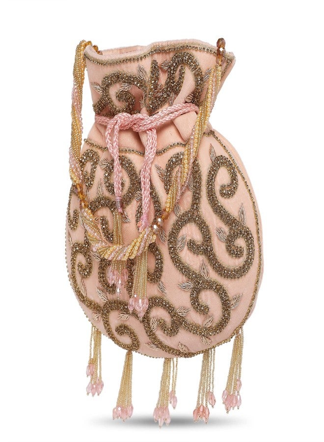 Peora Potli Bags for Women Evening Bag Clutch Ethnic Bride Purse with Drawstring (P61PCH) - Image 3